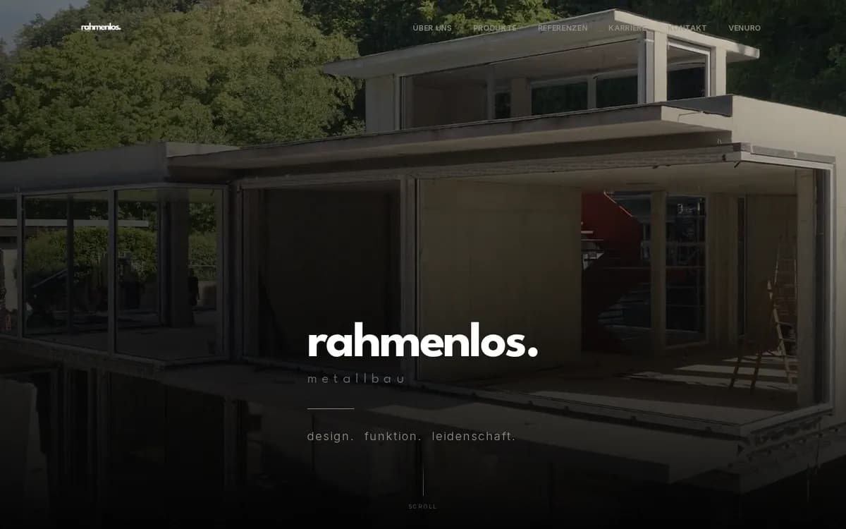 Startseite von rahmenlos Metallbau